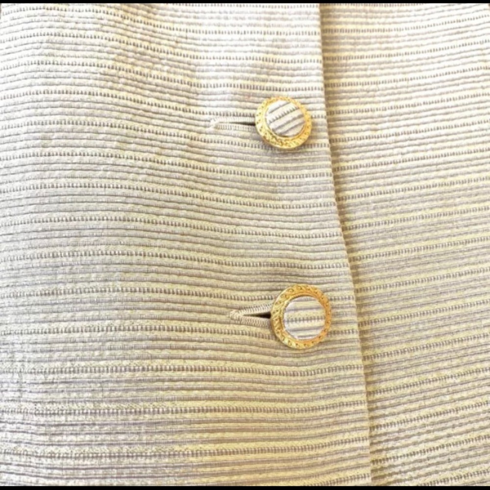 Vintage Australian Designer Geoff Bade Padded Shoulder Gold Blazer Size 10 - Picture 3 of 11